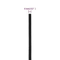 Produktbild för Båtlina helsvart 6 mm 50 m polypropen