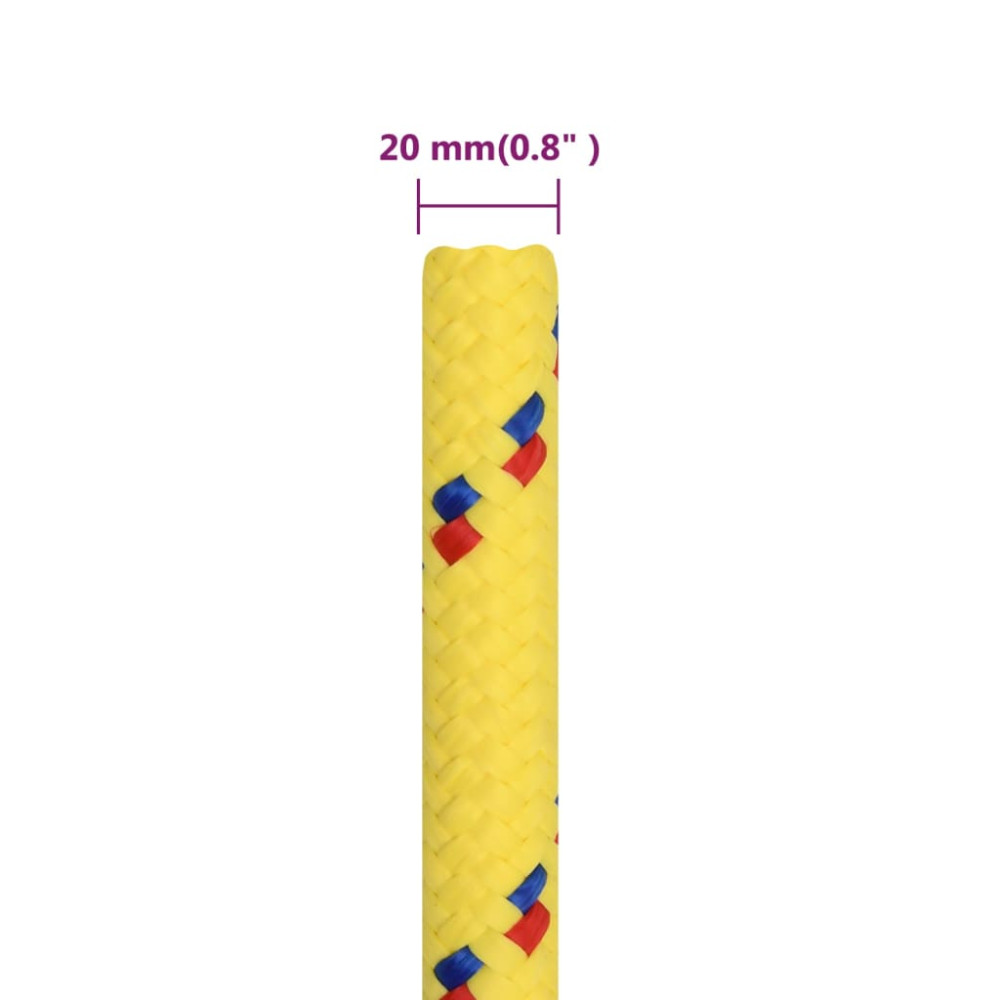 Produktbild för Båtlina gul 20 mm 25 m polypropen