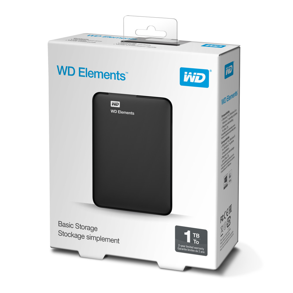 Produktbild för Western Digital WD Elements Portable externa hårddiskar 1 TB Svart