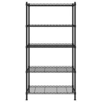 Produktbild för Förvaringshylla med 5 hyllplan 90x35x180 cm svart 250 kg