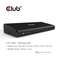 Produktbild för CLUB3D CSV-1562 dockningsstationer för bärbara datorer Dockning USB 3.2 Gen 1 (3.1 Gen 1) Type-C Svart