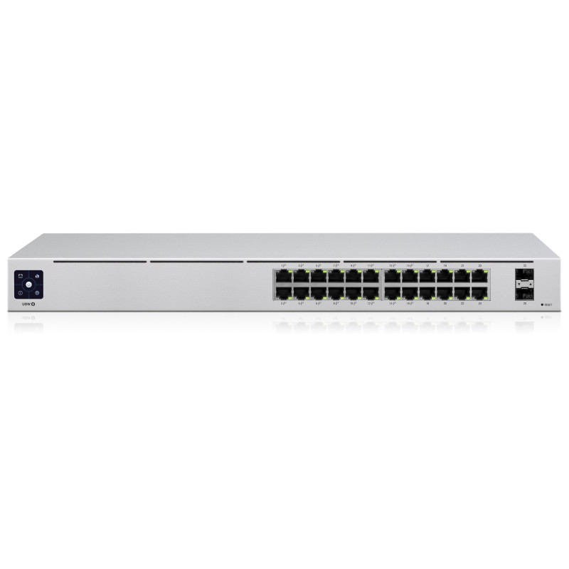 Produktbild för Ubiquiti UniFi 24-Port PoE hanterad L2/L3 Gigabit Ethernet (10/100/1000) Strömförsörjning via Ethernet (PoE) stöd 1U Silver