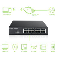 Produktbild för Zyxel GS1100-16 Ohanterad Gigabit Ethernet (10/100/1000)