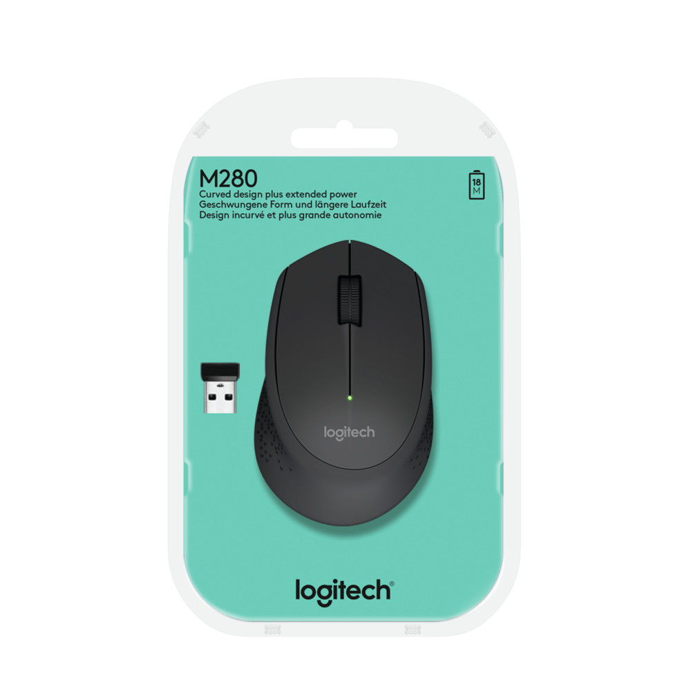 Produktbild för Logitech M280 datormöss högerhand RF Trådlös Optisk 1000 DPI