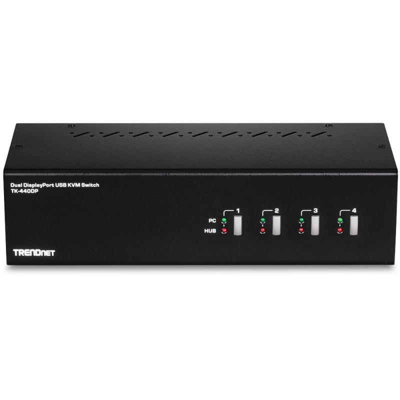 Produktbild för Trendnet TK-440DP KVM-switchar Svart, Silver