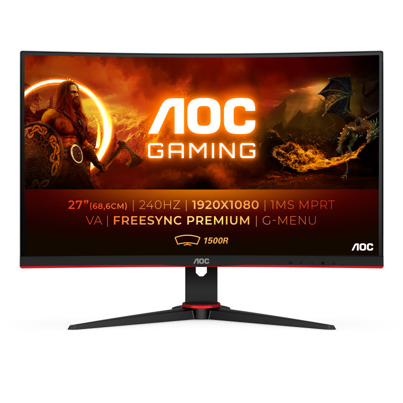 Produktbild för AOC G2 C27G2ZE/BK platta pc-skärmar 68,6 cm (27") 1920 x 1080 pixlar Full HD LED Svart, Röd