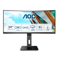 Produktbild för AOC P2 CU34P2A LED display 86,4 cm (34") 3440 x 1440 pixlar Quad HD Svart