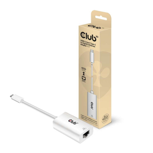 Club 3D CLUB3D CAC-1519 kabelomvandlare (hane/hona) USB-C RJ-45 Vit