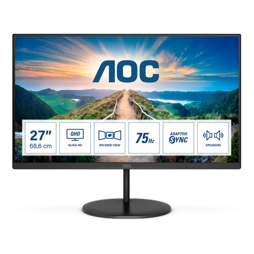AOC AOC V4 Q27V4EA LED display 68,6 cm (27") 2560 x 1440 pixlar 2K Ultra HD Svart
