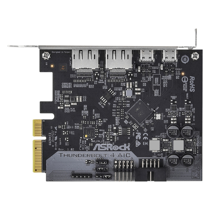 Produktbild för Asrock Thunderbolt 4 AIC nätverkskort/adapters Intern Thunderbolt 4, DisplayPort