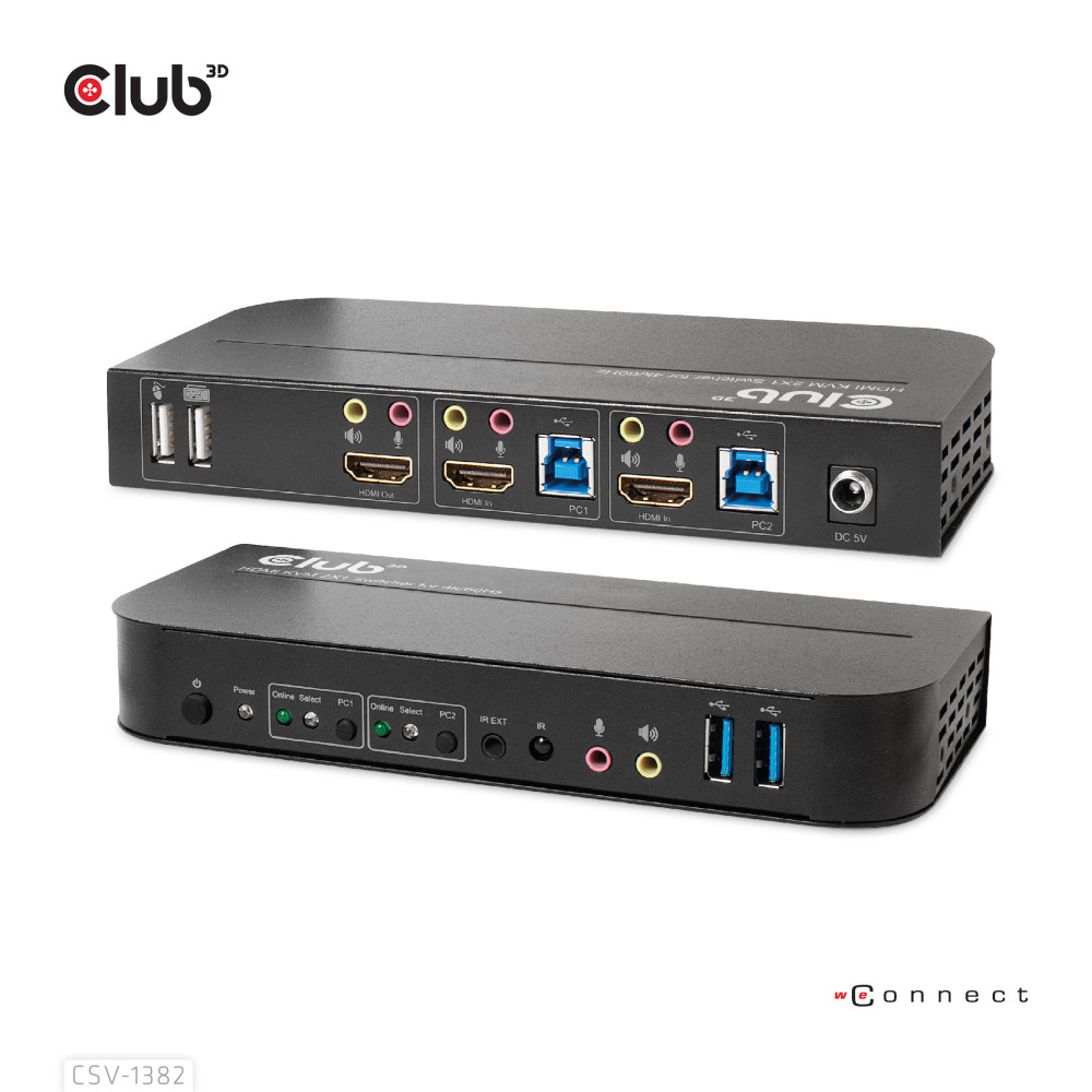 Produktbild för CLUB3D CSV-1382 KVM-switchar Svart