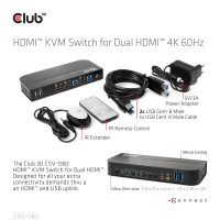 Produktbild för CLUB3D CSV-1382 KVM-switchar Svart