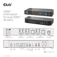 Produktbild för CLUB3D CSV-1382 KVM-switchar Svart