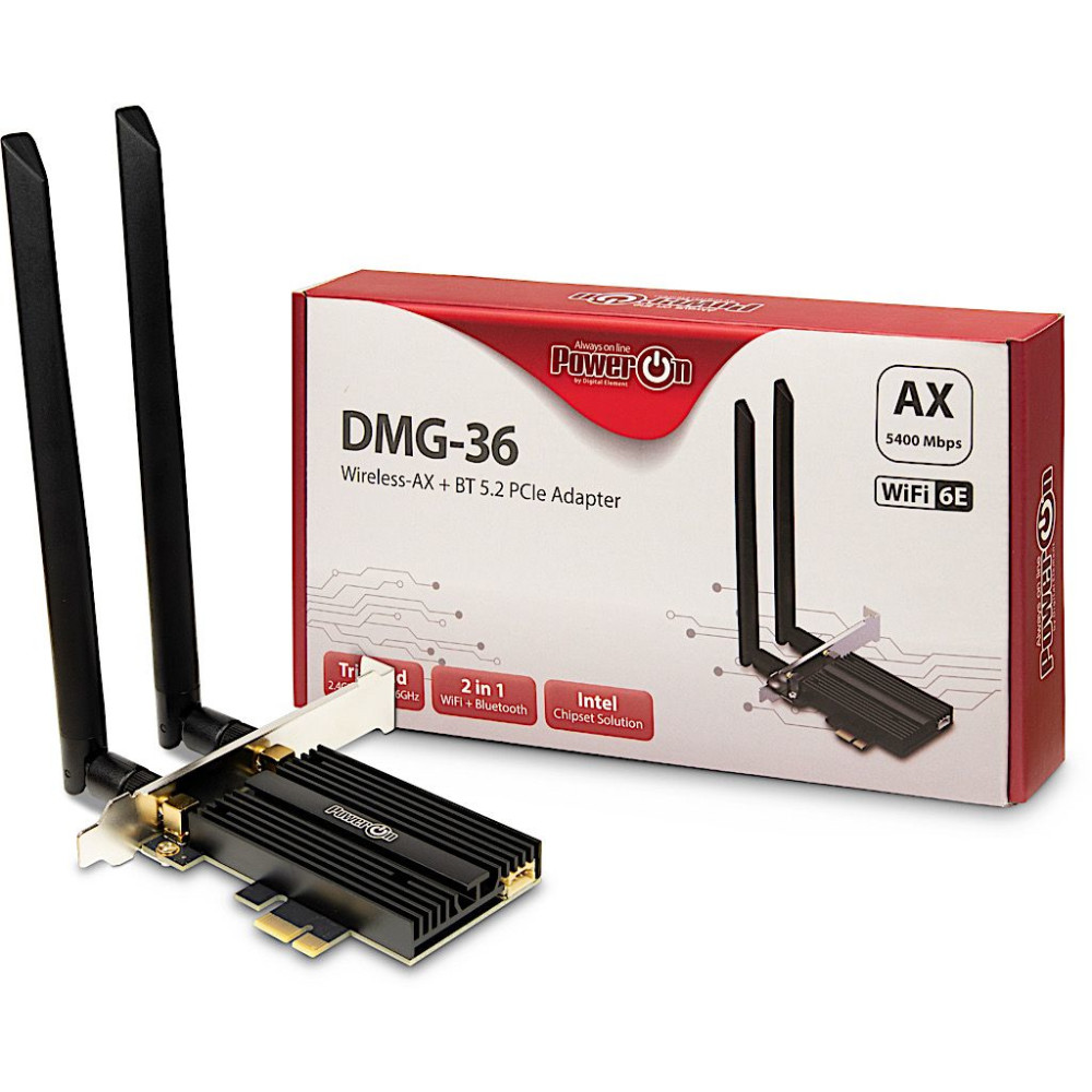 Produktbild för Inter-Tech DMG-36 Intern WLAN / Bluetooth 5400 Mbit/s