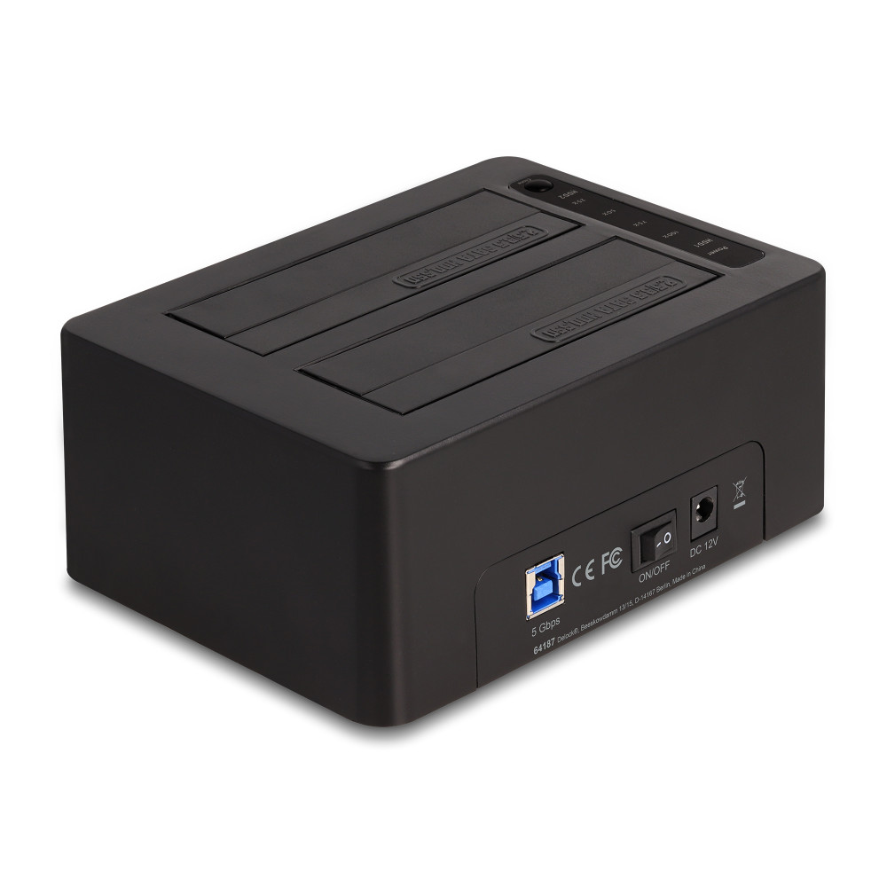 Produktbild för DeLOCK 64187 Hölje för lagringsenheter HDD- / SSD kabinett Svart 2.5/3.5"