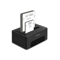 Produktbild för DeLOCK 64187 Hölje för lagringsenheter HDD- / SSD kabinett Svart 2.5/3.5"