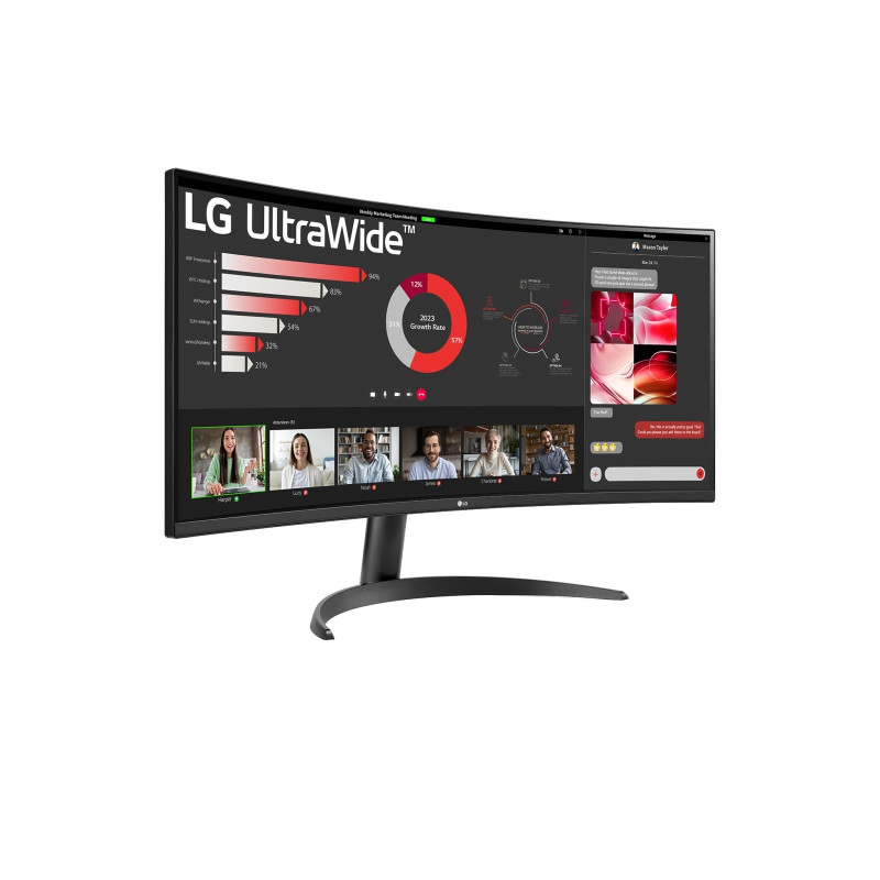 Produktbild för LG 34WR50QC-B.AEU platta pc-skärmar 86,4 cm (34") 3440 x 1440 pixlar UltraWide Quad HD LCD Svart