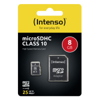 Miniatyr av produktbild för Intenso 8GB MicroSDHC Klass 10
