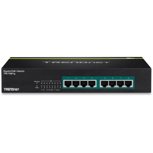 TRENDnet Trendnet TPE-TG81g Ohanterad Gigabit Ethernet (10/100/1000) Strömförsörjning via Ethernet (PoE) stöd Svart