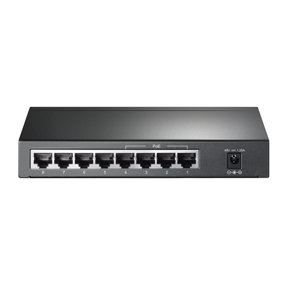 Produktbild för TP-Link TL-SG1008P nätverksswitchar Ohanterad Gigabit Ethernet (10/100/1000) Strömförsörjning via Ethernet (PoE) stöd Hasselnöt