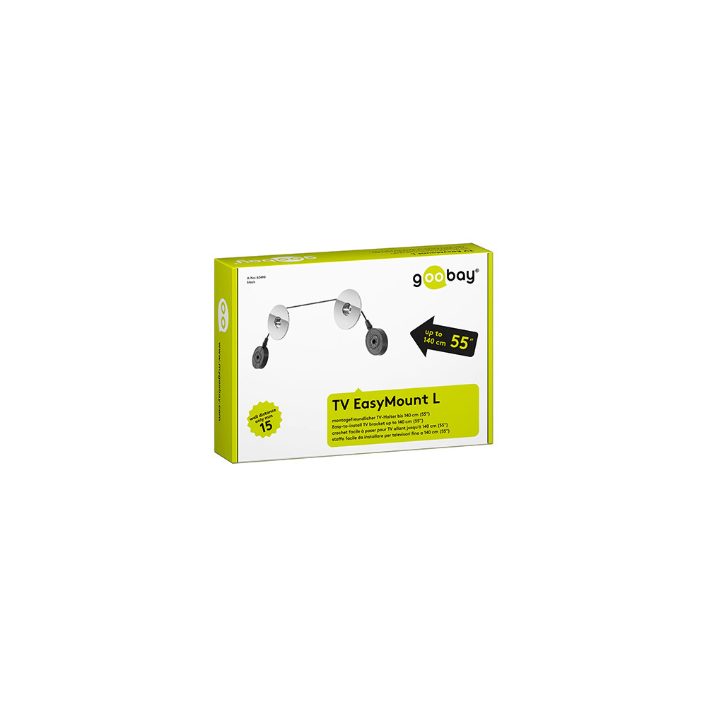 Produktbild för Goobay TV EasyMount L 139,7 cm (55") Svart, Silver