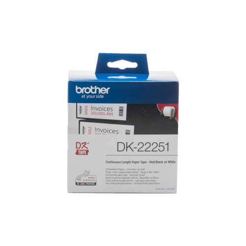 Brother Brother DK-22251 etikett-tejp Svart och rött på vitt