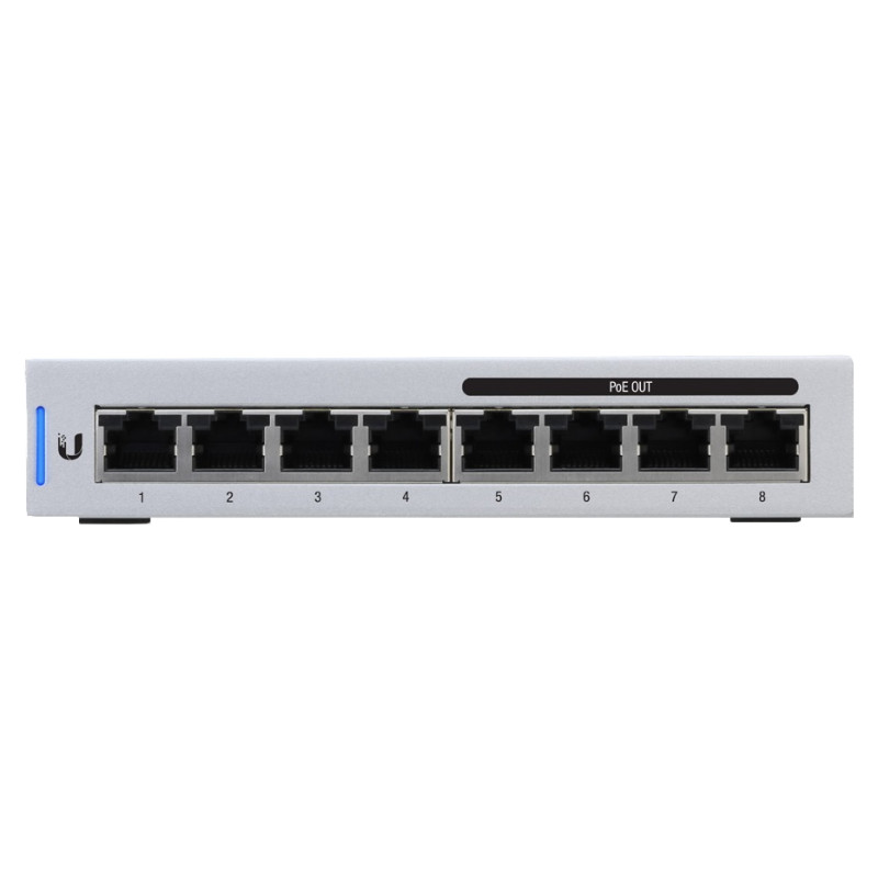 Produktbild för Ubiquiti UniFi Switch 8 hanterad Gigabit Ethernet (10/100/1000) Strömförsörjning via Ethernet (PoE) stöd Grå