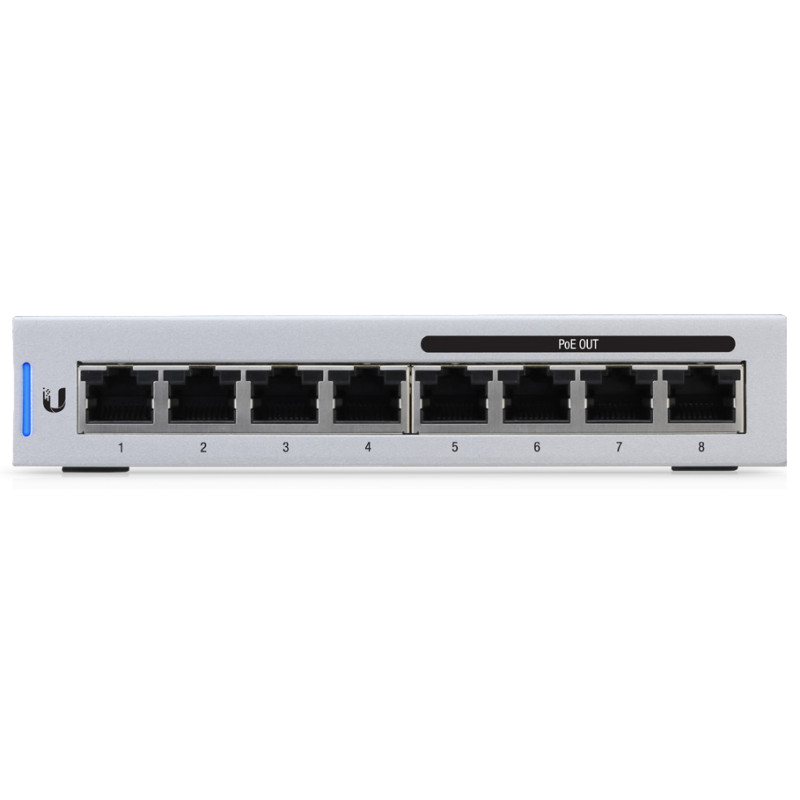 Produktbild för Ubiquiti UniFi Switch 8 hanterad Gigabit Ethernet (10/100/1000) Strömförsörjning via Ethernet (PoE) stöd Grå