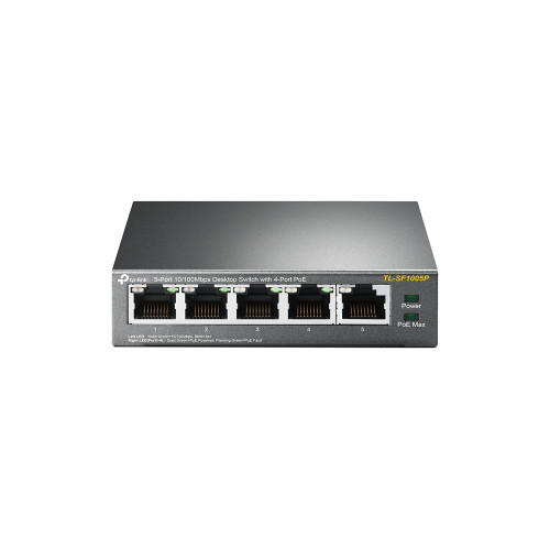 TP-LINK Technologies TP-Link TL-SF1005P nätverksswitchar Ohanterad Fast Ethernet (10/100) Strömförsörjning via Ethernet (PoE) stöd Svart