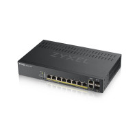 Miniatyr av produktbild för Zyxel GS1920-8HPV2 hanterad Gigabit Ethernet (10/100/1000) Strömförsörjning via Ethernet (PoE) stöd Svart