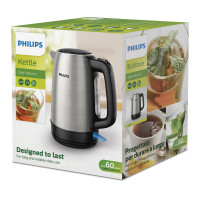 Produktbild för Philips Daily Collection HD9350/91 vattenkokare 1,7 l 2200 W Svart, Rostfritt stål