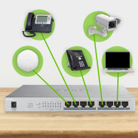 Produktbild för Zyxel GS1008HP Ohanterad Gigabit Ethernet (10/100/1000) Strömförsörjning via Ethernet (PoE) stöd Grå