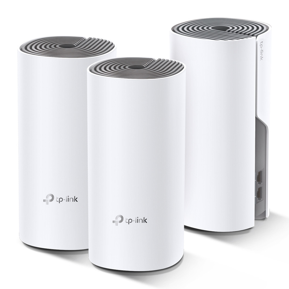 Produktbild för TP-Link Deco E4 (3-pack) Dual-band (2,4 GHz / 5 GHz) Wi-Fi 5 (802.11ac) Vit, Grå 2 Intern