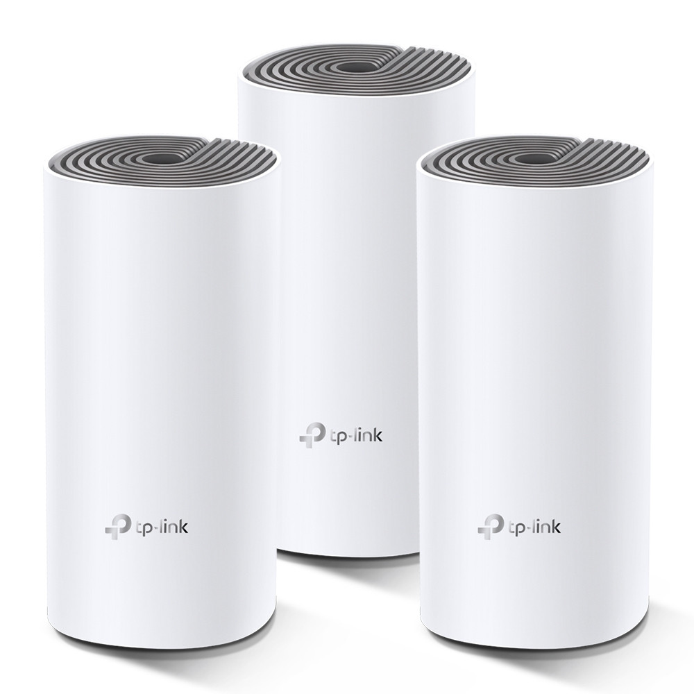 Produktbild för TP-Link Deco E4 (3-pack) Dual-band (2,4 GHz / 5 GHz) Wi-Fi 5 (802.11ac) Vit, Grå 2 Intern