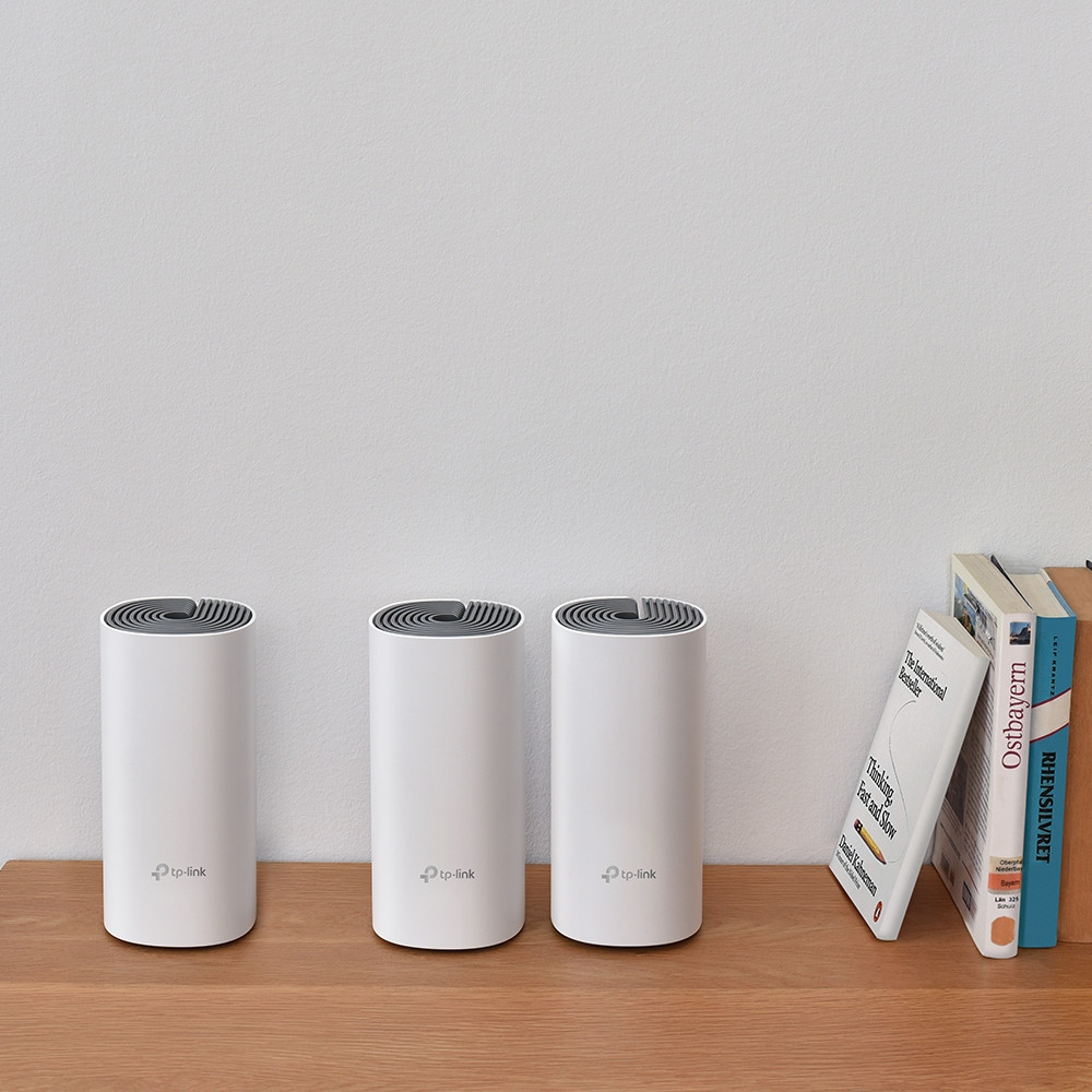 Produktbild för TP-Link Deco E4 (3-pack) Dual-band (2,4 GHz / 5 GHz) Wi-Fi 5 (802.11ac) Vit, Grå 2 Intern