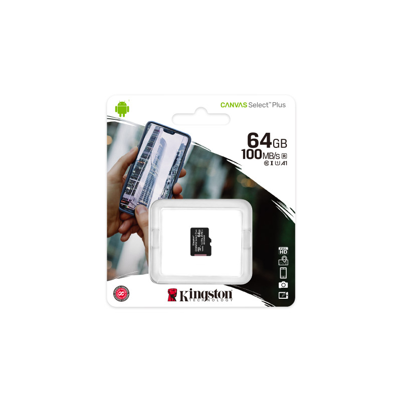 Produktbild för Kingston Technology Canvas Select Plus 64 GB MicroSDXC UHS-I Klass 10