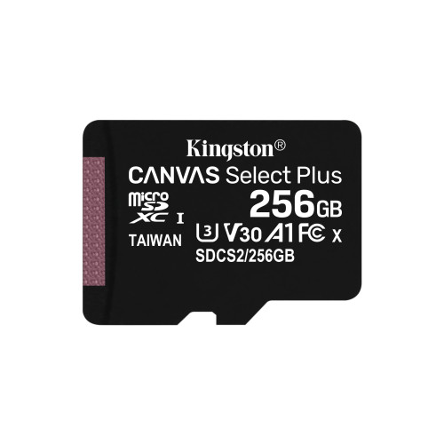 Kingston Technology Kingston Technology Canvas Select Plus 256 GB MicroSDXC UHS-I Klass 10