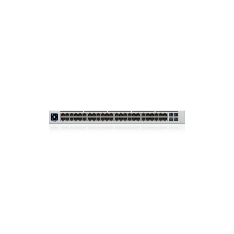 Produktbild för Ubiquiti UniFi USW-48-POE nätverksswitchar hanterad L2 Gigabit Ethernet (10/100/1000) Strömförsörjning via Ethernet (PoE) stöd 1U Rostfritt stål