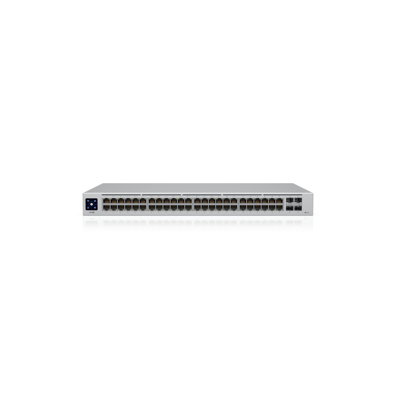Produktbild för Ubiquiti UniFi USW-48-POE nätverksswitchar hanterad L2 Gigabit Ethernet (10/100/1000) Strömförsörjning via Ethernet (PoE) stöd 1U Rostfritt stål
