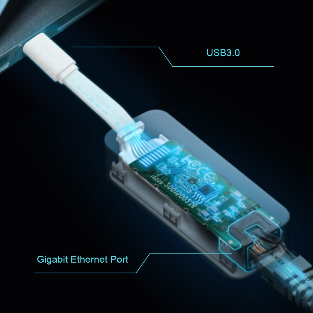 Produktbild för TP-Link UE300C nätverkskort Ethernet 1000 Mbit/s