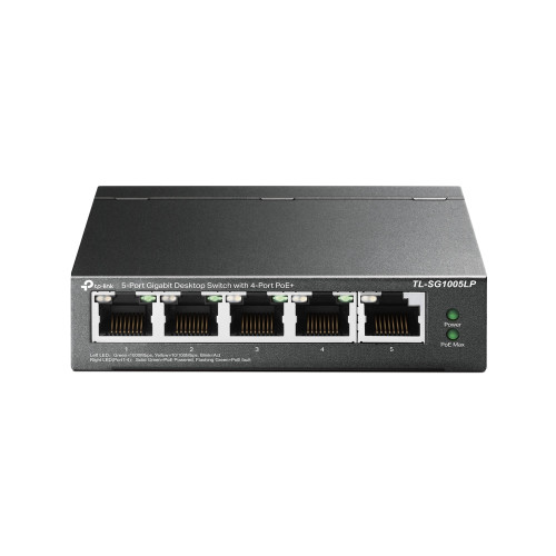 TP-LINK Technologies TP-Link TL-SG1005LP nätverksswitchar Ohanterad Gigabit Ethernet (10/100/1000) Strömförsörjning via Ethernet (PoE) stöd Svart
