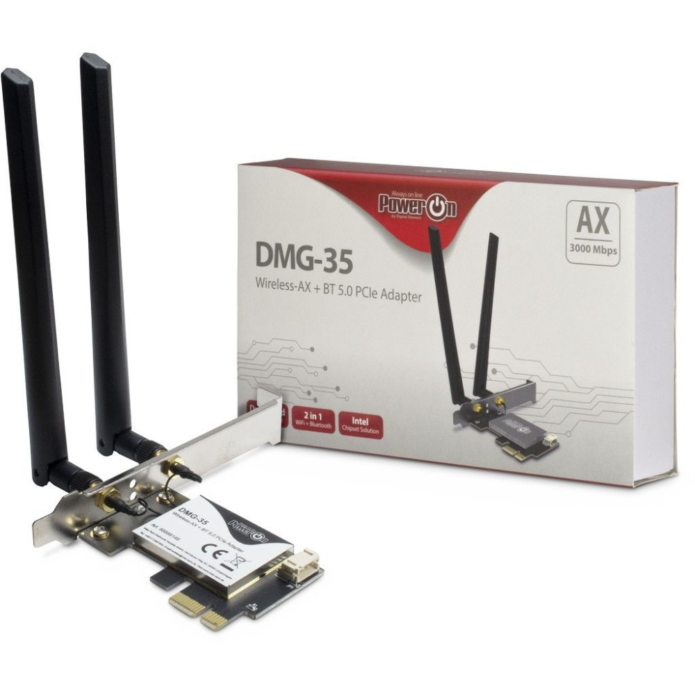 Produktbild för Inter-Tech DMG-35 Intern WLAN / Bluetooth 3000 Mbit/s