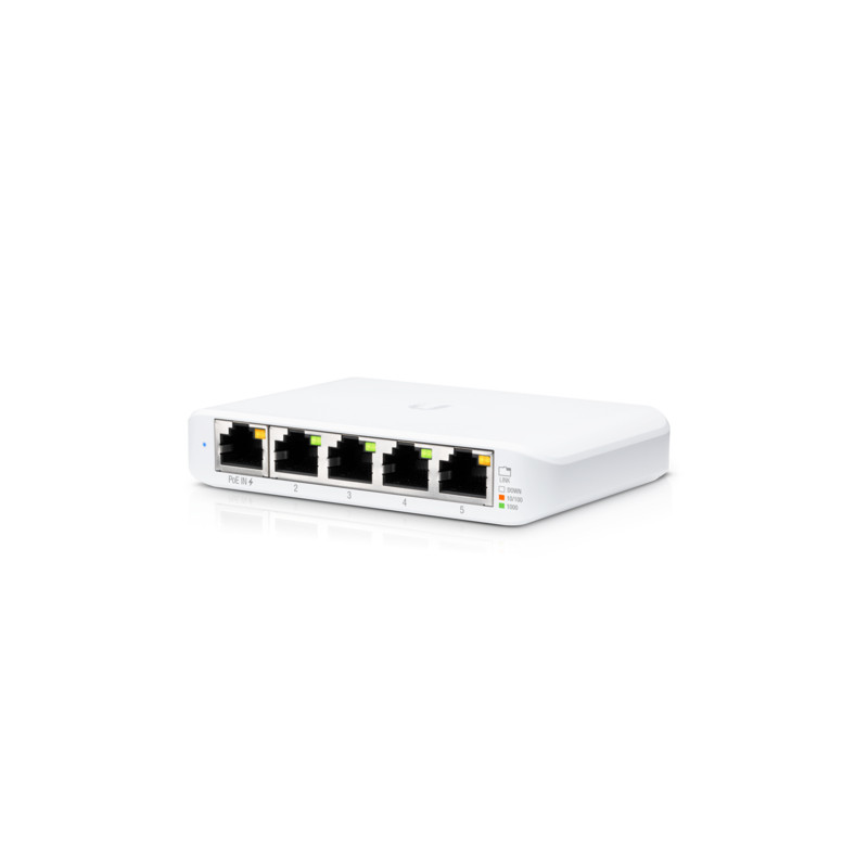 Produktbild för Ubiquiti UniFi Switch Flex Mini (5-pack) hanterad Gigabit Ethernet (10/100/1000) Strömförsörjning via Ethernet (PoE) stöd Vit