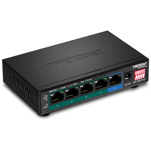 TRENDnet Trendnet TPE-TG51G nätverksswitchar Gigabit Ethernet (10/100/1000) Strömförsörjning via Ethernet (PoE) stöd Svart