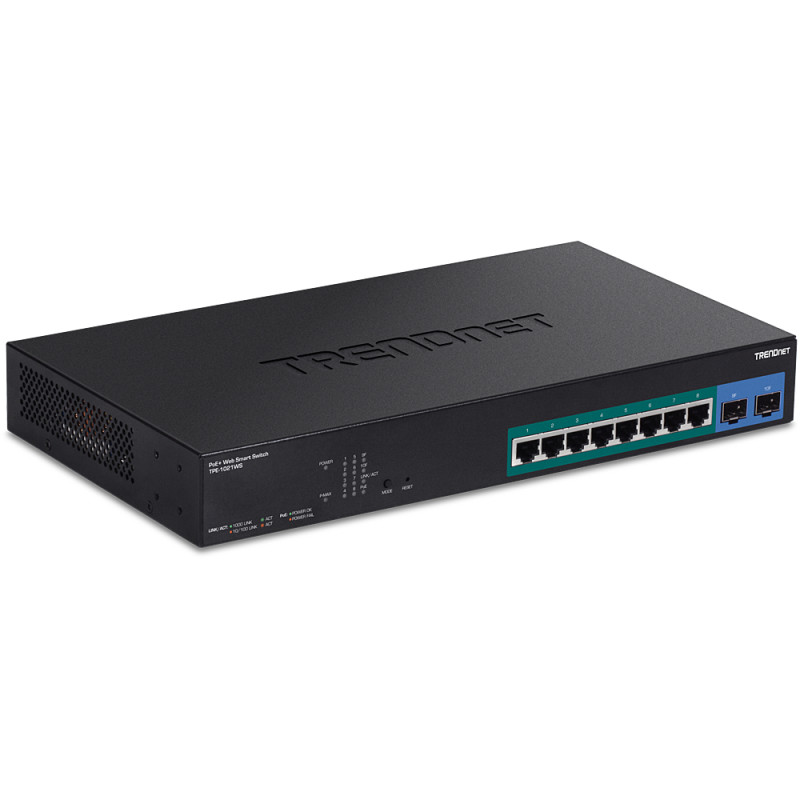 Produktbild för Trendnet TPE-1021WS nätverksswitchar hanterad L2/L3/L4 Gigabit Ethernet (10/100/1000) Strömförsörjning via Ethernet (PoE) stöd Svart