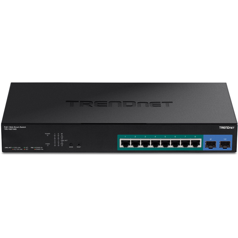Produktbild för Trendnet TPE-1021WS nätverksswitchar hanterad L2/L3/L4 Gigabit Ethernet (10/100/1000) Strömförsörjning via Ethernet (PoE) stöd Svart