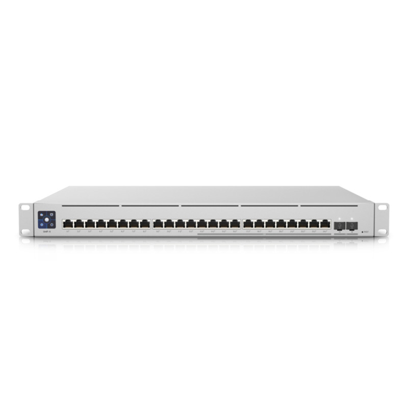 Produktbild för Ubiquiti USW-ENTERPRISE-24-POE nätverksswitchar hanterad L3 Gigabit Ethernet (10/100/1000) Strömförsörjning via Ethernet (PoE) stöd Silver