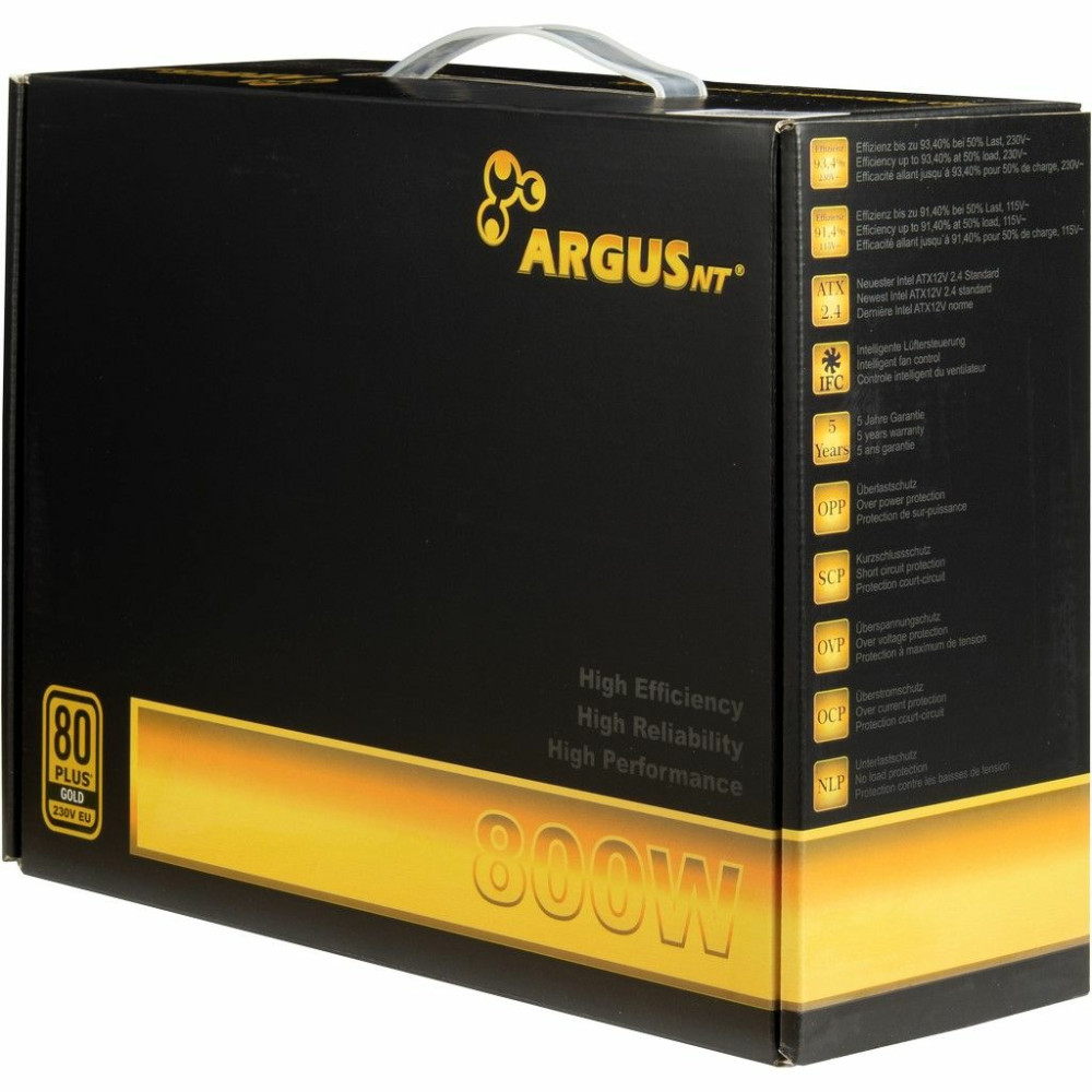 Produktbild för Inter-Tech ArgusNT GPS-800 strömförsörjningsenheter 800 W 20+4 pin ATX ATX Svart