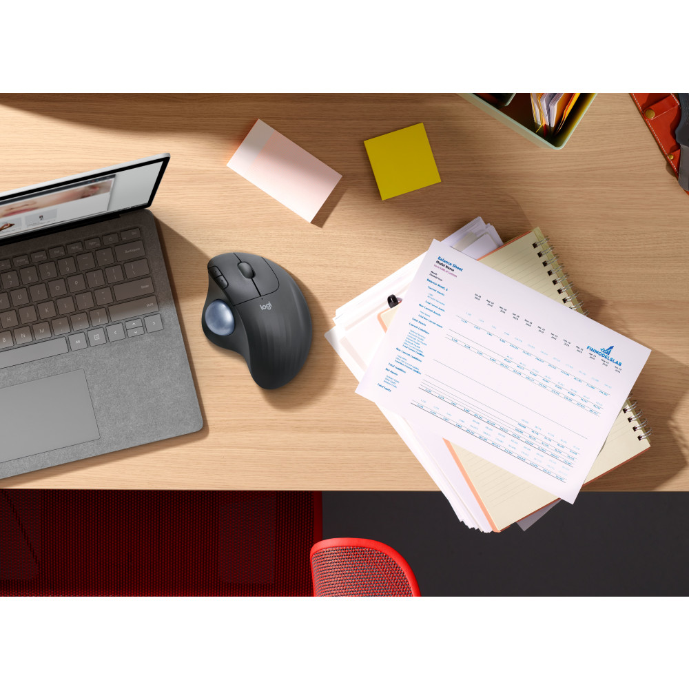 Produktbild för Logitech ERGO M575 for Business datormöss högerhand Trådlös RF + Bluetooth Styrkula 2000 DPI