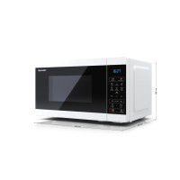 Produktbild för Sharp YC-MS02E-W mikrovågsugn Bänkdiskmaskin Enbart mikrovågsugn 20 l 800 W Svart, Vit